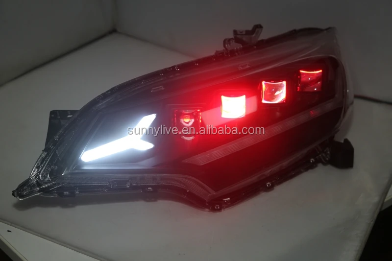 Full led headlight For HONDA for Fit Jazz 2014-2016 year  Black Housing JC