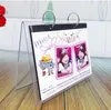 Wholesale clear V shape acrylic desk calendar stand with metal rings