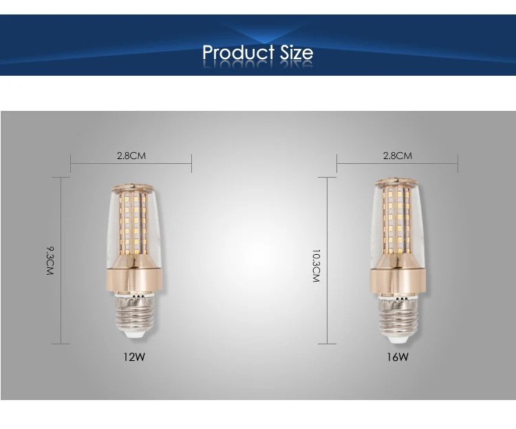 12W E27 Led Candle Lamp AC175V-235V Lights LED Energy Saving Light Bulb