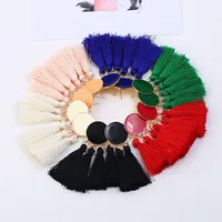 

Fashion hot style female exaggerated long temperament drop oil tassel earrings
