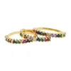 tiny baguette square rainbow cubic zirconia gold engagement band ring