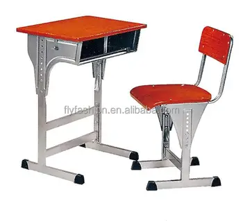 Wood Student Desk And Chair Classroom Desk Set For Study Height