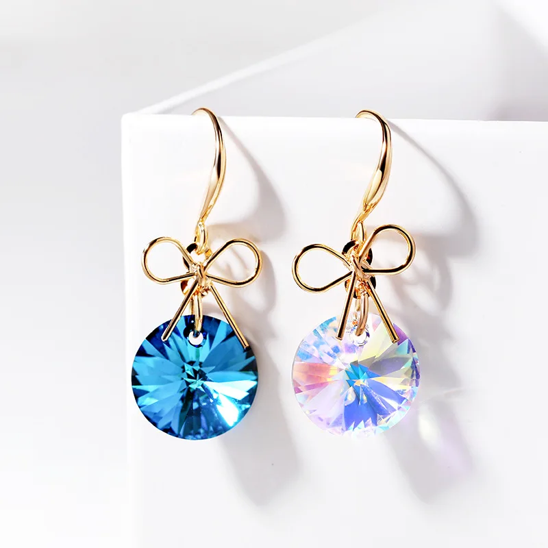 

earring crystal zircon drop earring finding, Blue;crystal