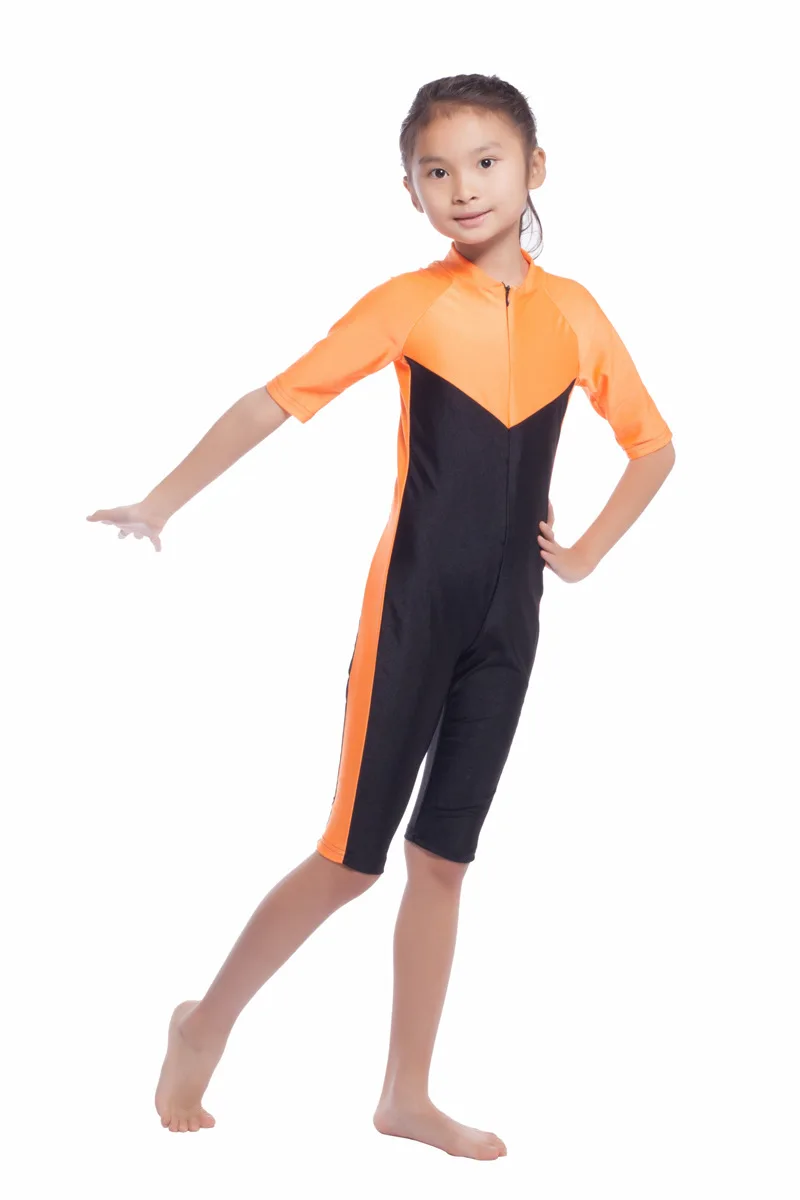 wholesale half hand coverage children one-piece bathing suit