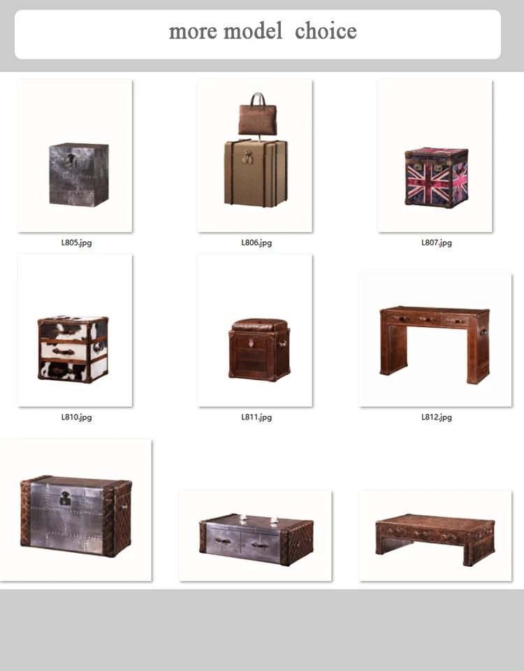 Luxury Vintage Trunk Coffee Table 100genuine Leather Antique Chests