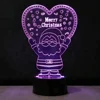 Hot Sale Acrylic Christmas Designs 3D LED Night Light Creative 7 Colors Flashing Touch or Remote LED Illusion Lamp