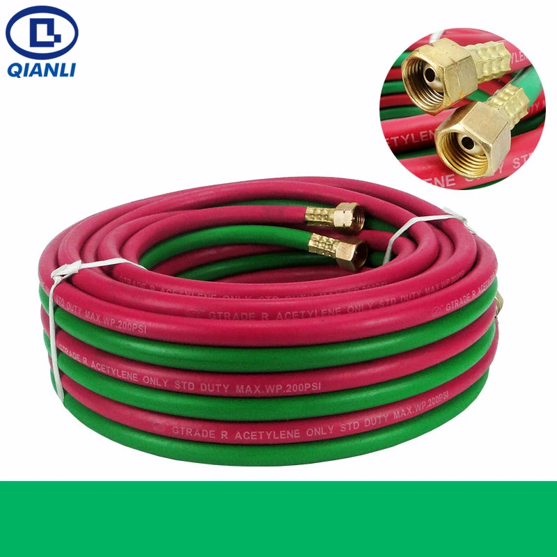 Cutting Rubber Pvc Oxygen Acetylene Twin Welding Hose Double Color
