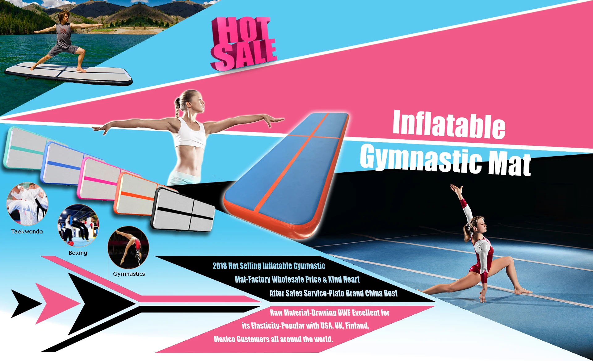 Professional Supplier Inflatable Tricking Mat Gymnastics Rhythmic