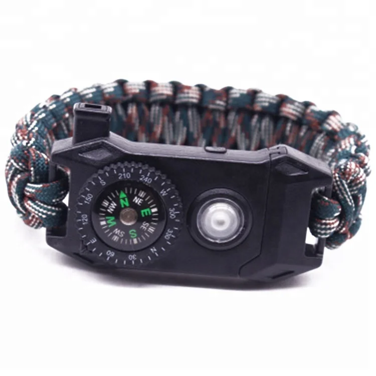 

5in1 Survival Bracelet Fire Starter 550 Parachute Cord Braided Fashion Custom Led Bracelet Men, Multi colored bracelets