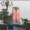 P56.25mm flexible led mesh video curtain display screen for rental and media facade