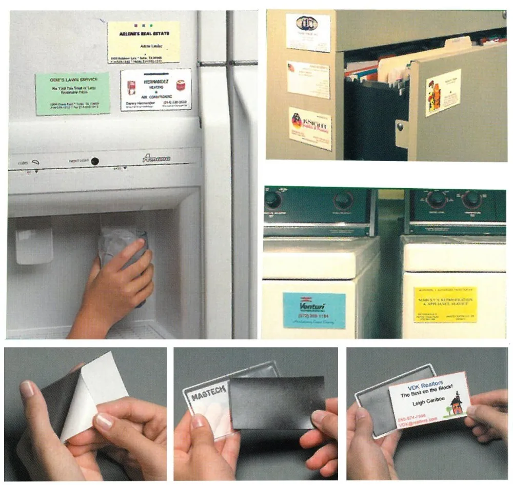 Value Pack Adhesive Inkjet Business Card Holder Fridge