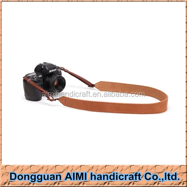 AIMI TAN Cowhide Leather Camera Strap for Canon Nikon SLR