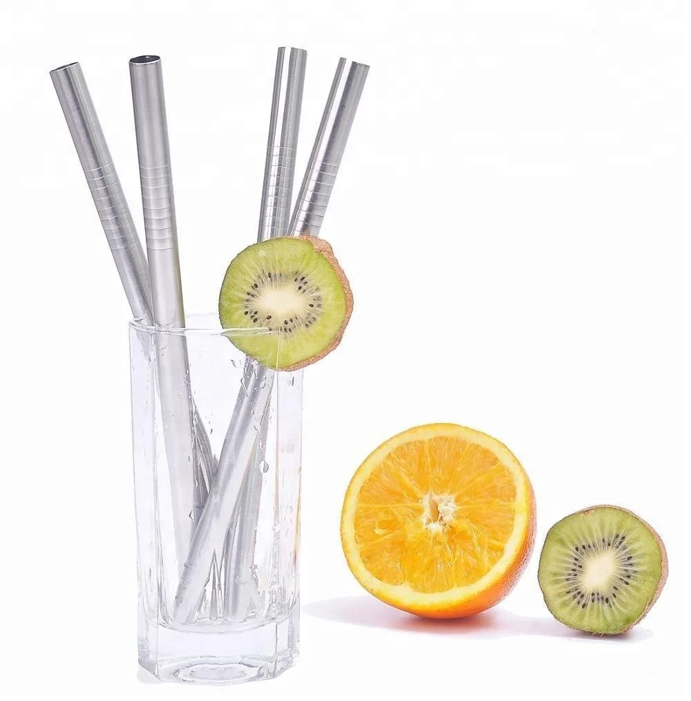 12mm Titanium Aluminum Reusable Drinking Straws With Brush Buy Drinking Straws Aluminum