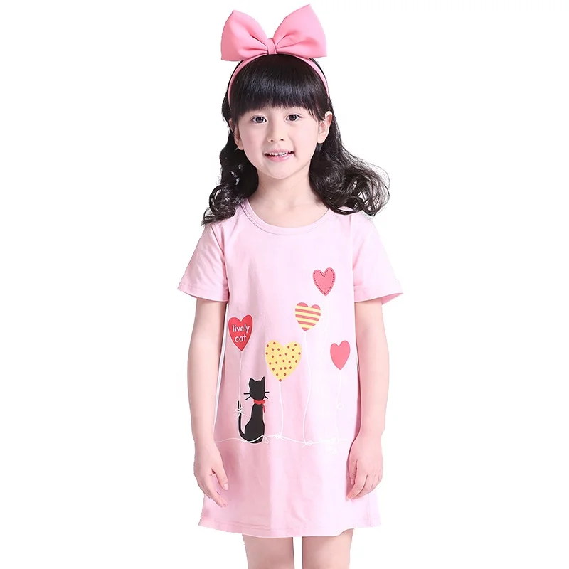 

Custom Printing Children Cotton Pajama Shirt Girl Sleeping Dress, N/a