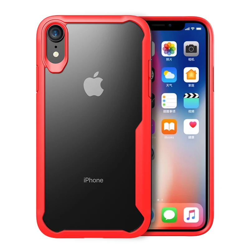 

TPU edge PC acrylic backplane case for iPhone XR 6.1 inch,For iphone XS MAX case, 3 colors