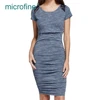 Adaptability one piece short sleeve stone and lace maternity nursing bodycon dress