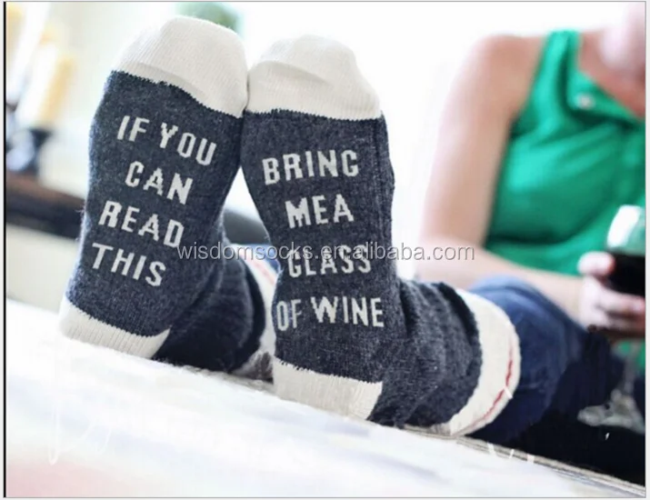 

if you can read this custom print words novelty wine funny socks men, Black;red;white;grey;brown