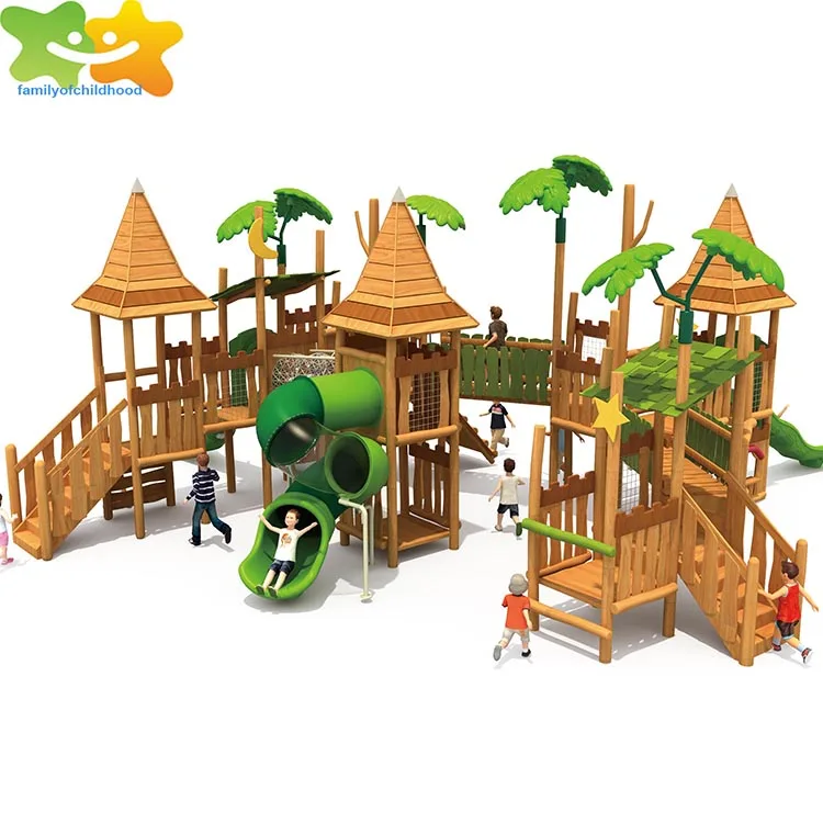 High quality wooden outdoor play equipment wooden play set for children
