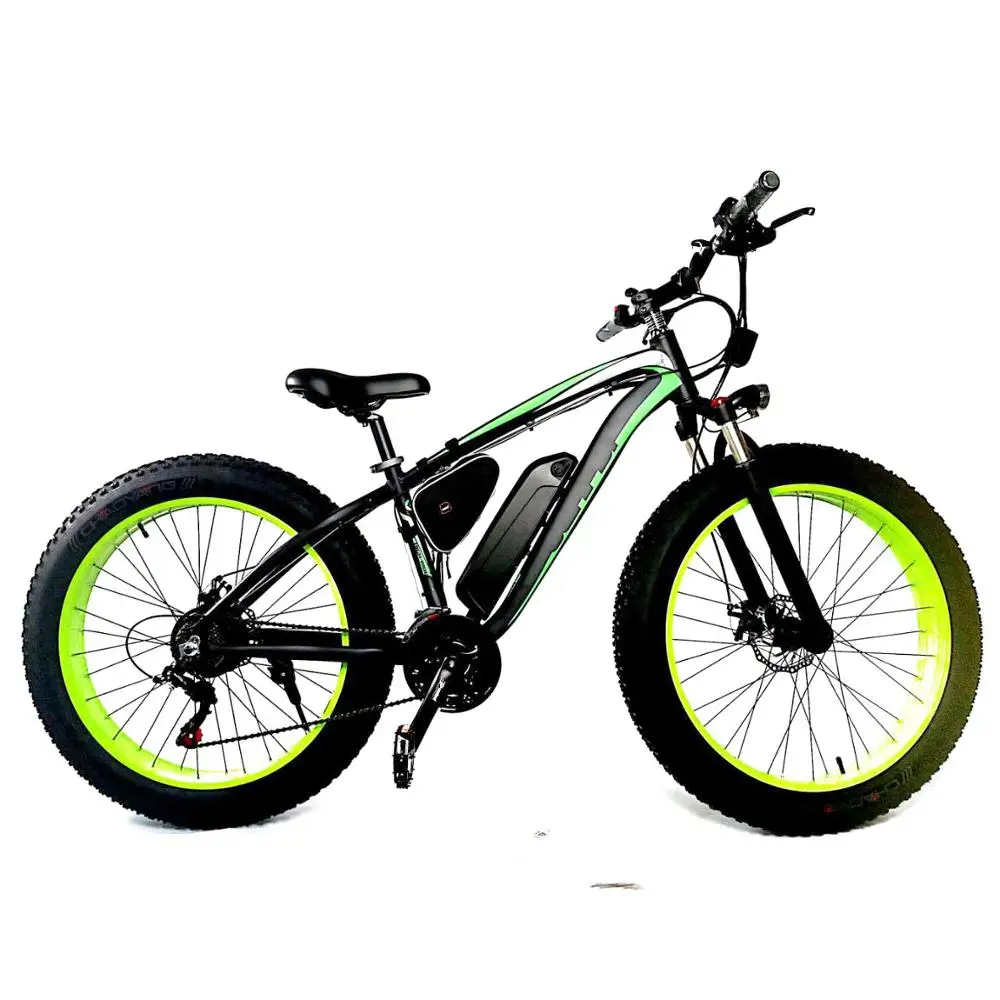 26 Inch 350W 48V Mountain Hunt Electric Bicycle, 350 Watt Snow Cycle E Bike, Long Range Fat Tire Ebike For Sale