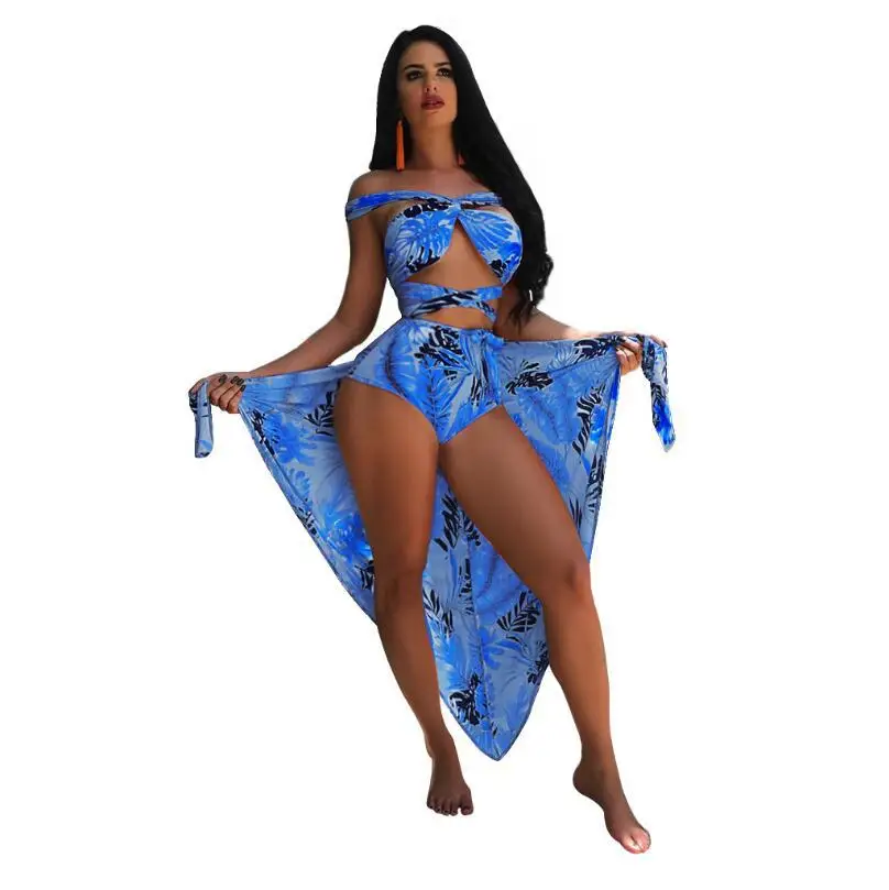 

2019 Beach Fashion Print Split Elegant Sexy Swimsuit,Woman Swimwear, Picture