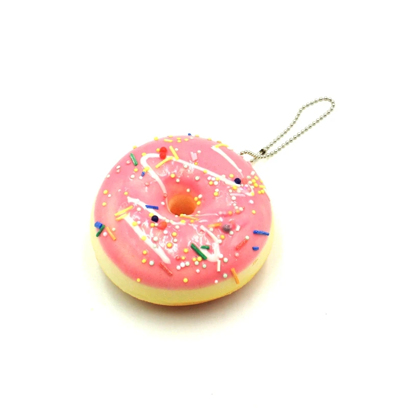 Creative Crochet Hamburger Car Keychains Sweet Knitted Donut