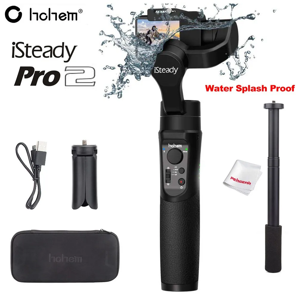 

Hohem iSteady Pro 2 / Pro Splash Proof 3-Axis Handheld Gimble for DJI Osmo Action Gopro Hero 7/6/5/4/3 SJCAM YI Action Cameras