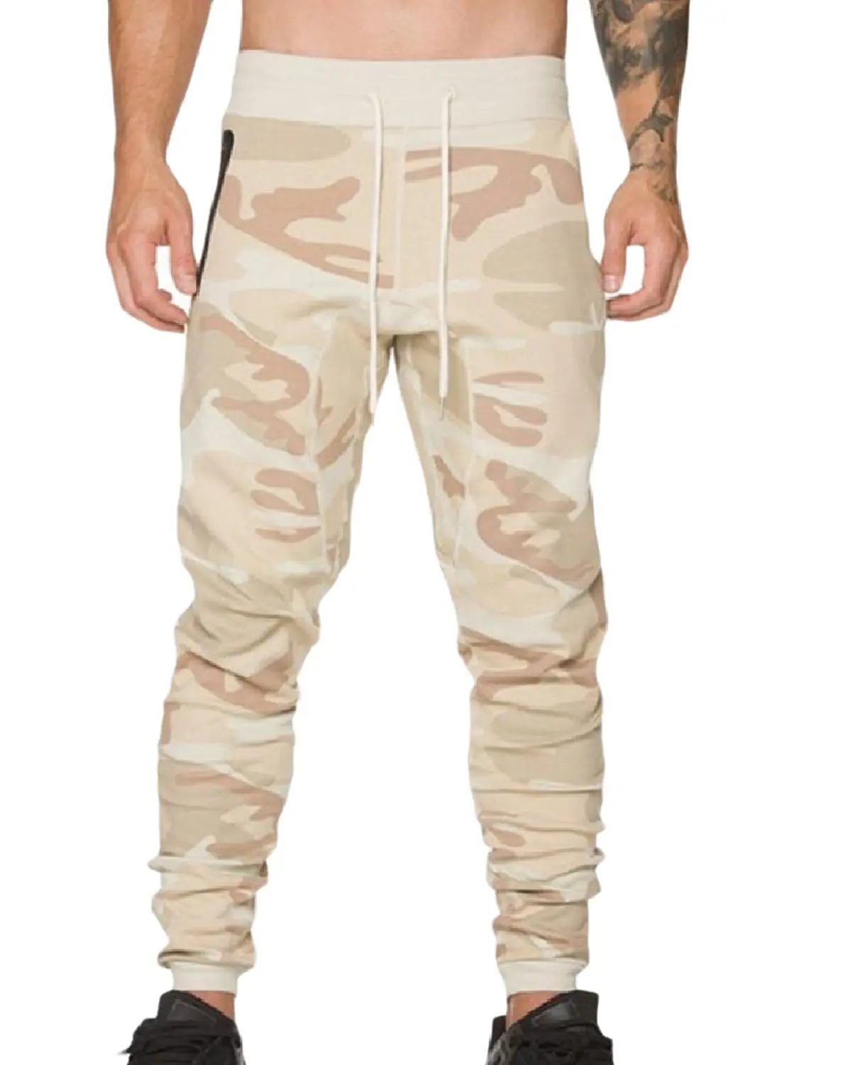Wofupowga Mens Running Jogging Elastic Waist Drawstring Trousers Sport Pants