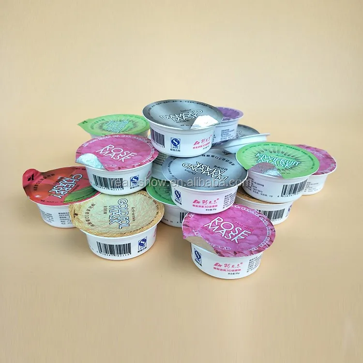 Aluminum Foil Plastic Sealing Lids For Yogurt Cups Coated With Pp Film