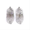 factory making custom made Metal zinc alloy New feather leaf charms for jewelry making