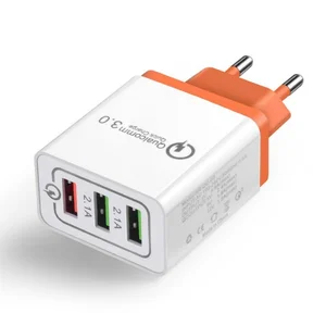 Portable 18W QC 3.0 Smart Wall Charger 3 USB Ports