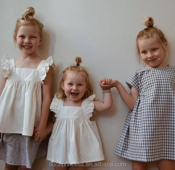 

2017 New Design Children Summer Dress European Style Baby Girl Fly Sleeve Princess Party Dress Kids Soft Cotton Dress, As picture