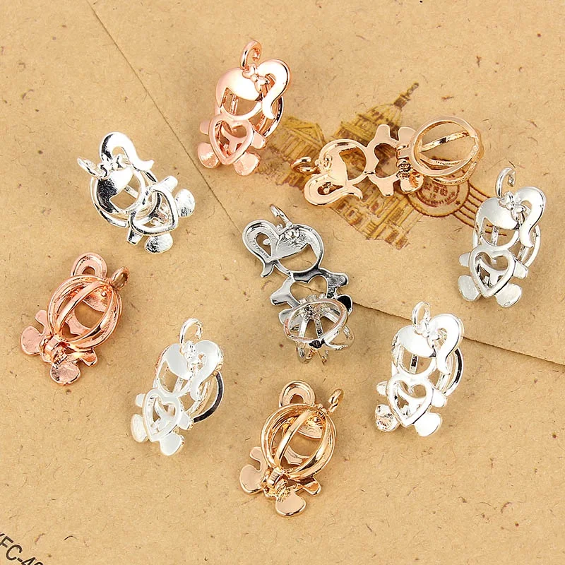 

Styles Pearl Cage Jewelry Findings Cage Locket Pendant Essential Oil Diffuser Locket For Oyster Pearl Women Girl, 4 color