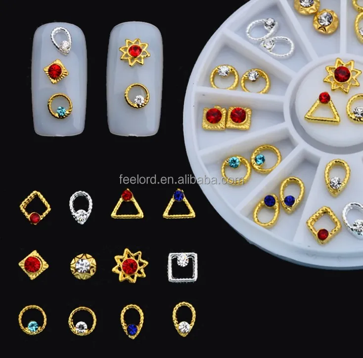 

OEM private LOGO nail art accessories wheel FOM737 nail supplies alloy charms 3D fashion metal nail art accessories