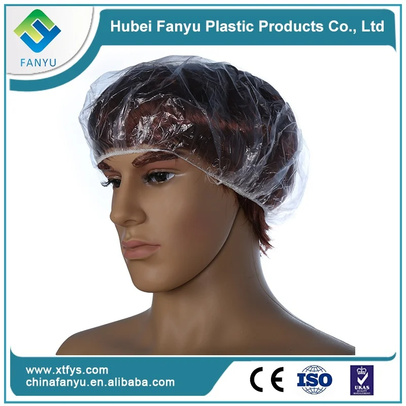 
disposable plastic shower bouffant bath cap 