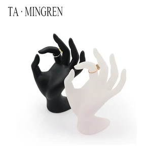 High End Resin Painted Hand Shape Ring Holder Jewelry Display Stands