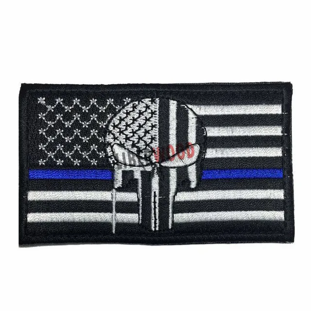 

Tactical United States US USA FLAG Patches / BADGES PUNISHER SKULL POLICE THIN BLUE LINE ARMY MILITARY MORALE PATCH STOCK