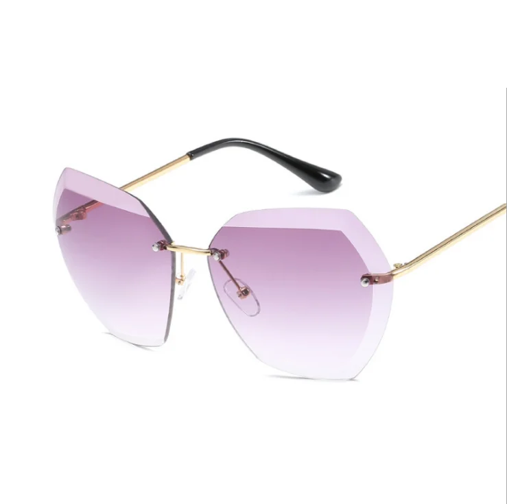 

ce 3 UV 400 protection fashion sunglasses polygon frame less designer sunglasses ladies sun glasses newest innovation 2019, Custom color