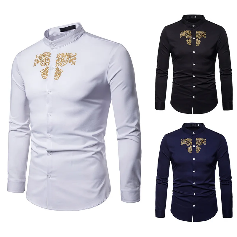 

Wholesale clothing embroidery man long sleeve shirt