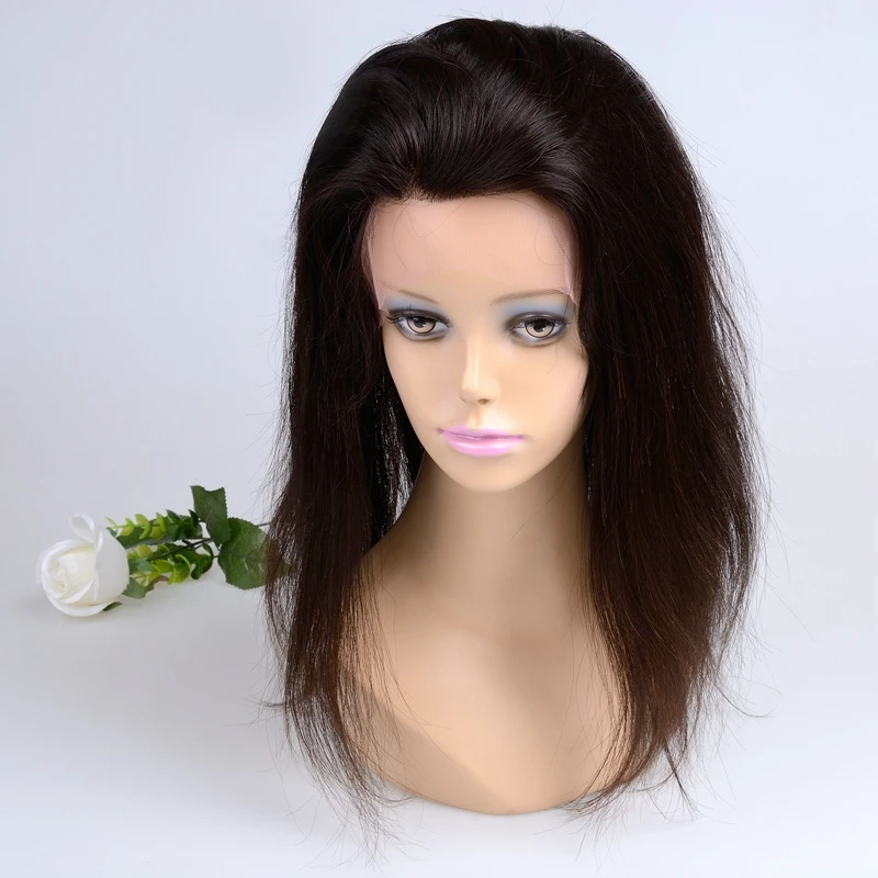 

Custom 22 inch 7a unprocessed Brazilian virgin hair straight full lace human hair wigs front wholesale