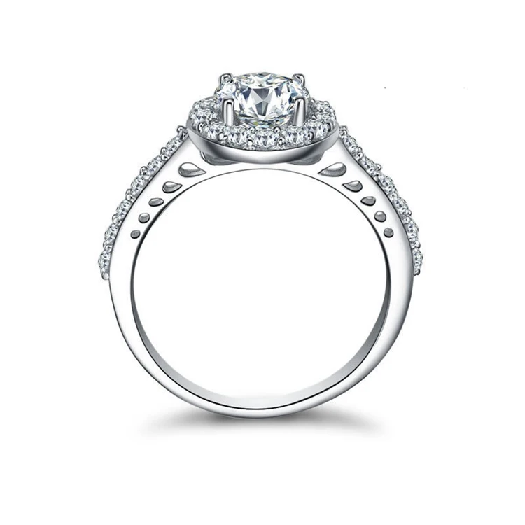 Xj30 Diamond Drill Bit Engagement Ring White Gold 925 Silver Diamond