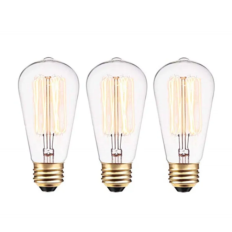 S60 wholesale factory price 40w E26 decorative retro Edison light bulb for home chandelier