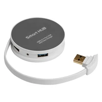 

Wholesale Fast Charging Smart Round Adapter 4 Ports USB 3.0 HUB for Macbook