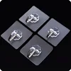 Cheapest Transparents Sticky Hook Traceless Plastic Wall Hoop Adhesive Wall Hook