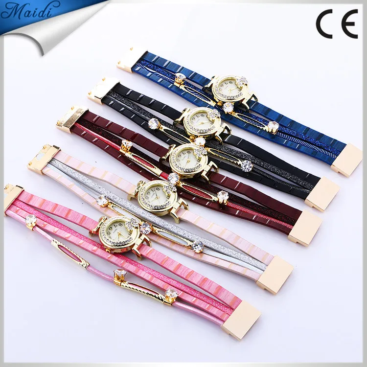 

Free Shipping 2017 Rhinestone Full Crystal Quartz Diamond Luxury Brand Women Bracelet Watches WW132, 5 different colors as picture