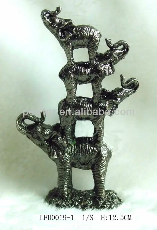 Antique Pewter Model Metal Elephant