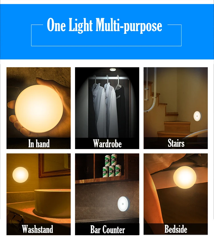 led night light on wall for Cabinet wardrobe drawer stairway