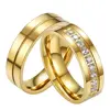Newest Fashion Diamond Engagement Silver Gold Rose Gold Elegant Wedding Couple Ring Stainless Steel Jewelry Woman And Man Ring
