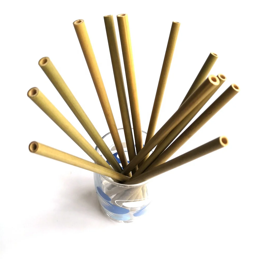 

Reusable Bamboo Drinking Straws with Natural Cotton Travel Bag