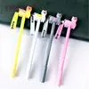 2019 items of fancy stationery new style colorful alpaca character gel pen with ribbon 1204