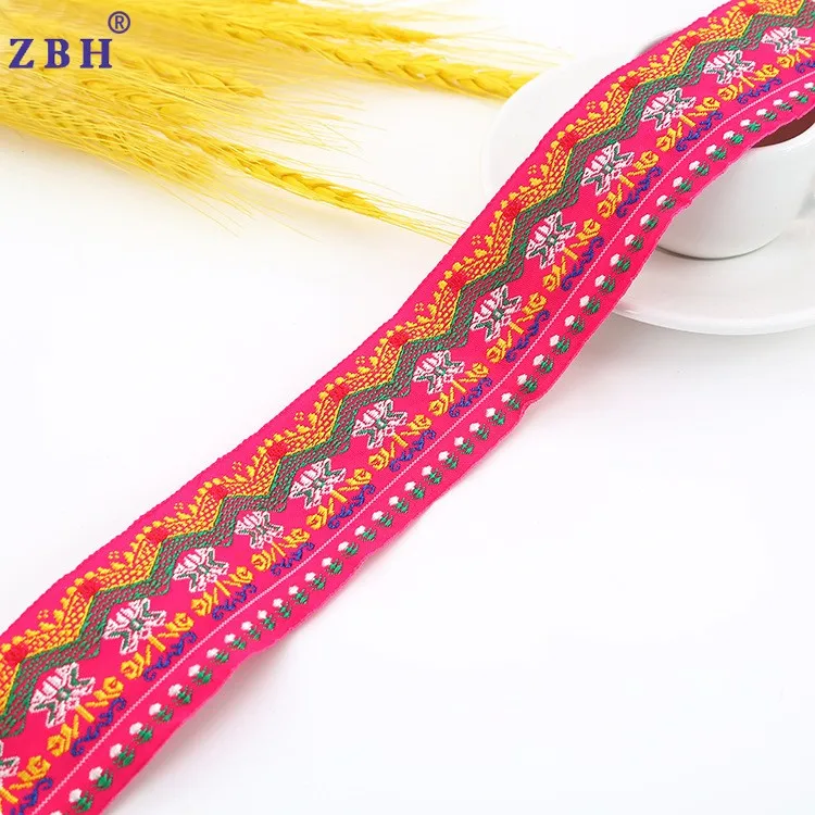 Ethnic Style Jacquard Ribbon Embroidery Polyester Ribbon Ethnic